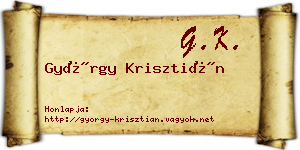György Krisztián névjegykártya
