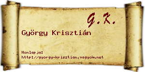 György Krisztián névjegykártya